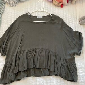 Vestique ruffle olive top